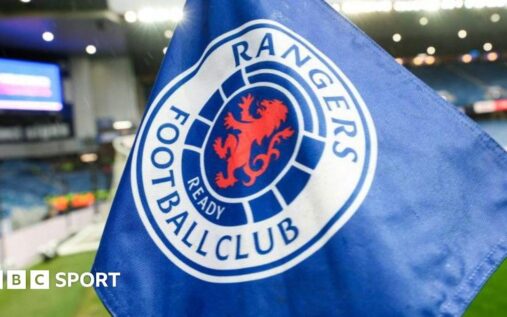Rangers chairman Andrew Cavenagh addressing supporters at Ibrox stadium