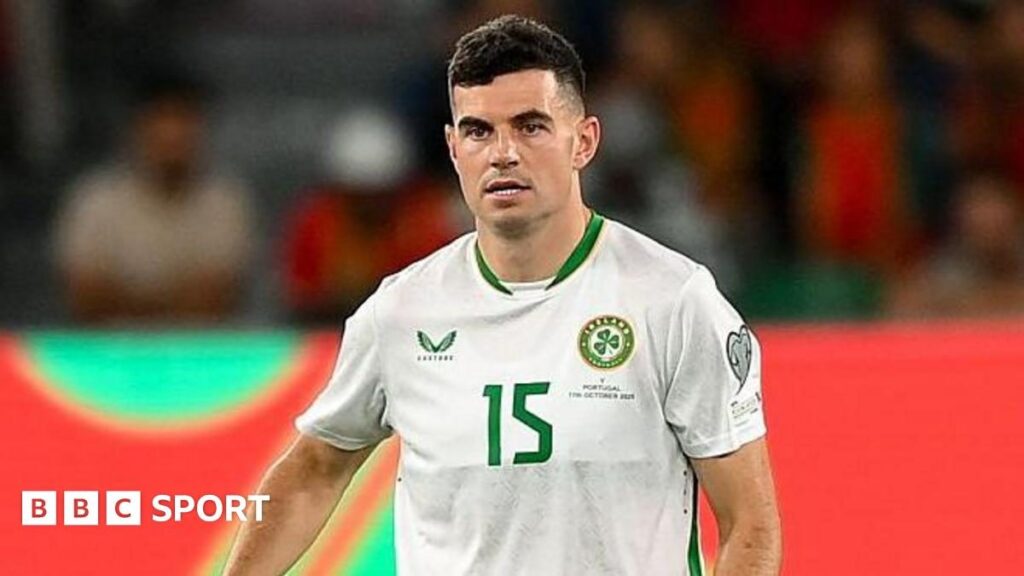 Republic of Ireland defender John Egan speaks to the media ahead of the World Cup play-off against the Czech Republic.