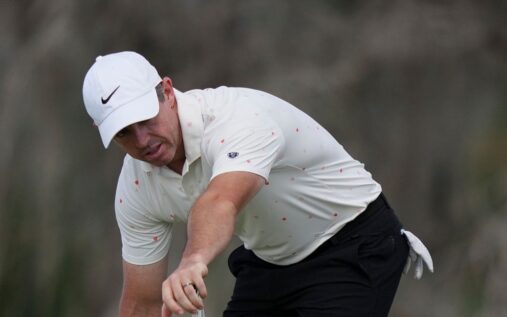 Rory McIlroy looking concerned on the golf course during a previous round