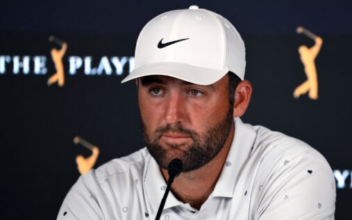 Scottie Scheffler playing a golf shot on the PGA Tour ahead of The Players Championship at TPC Sawgrass