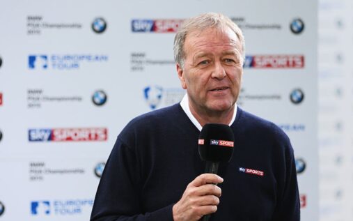 Ewen Murray commentating on a golf broadcast for Sky Sports