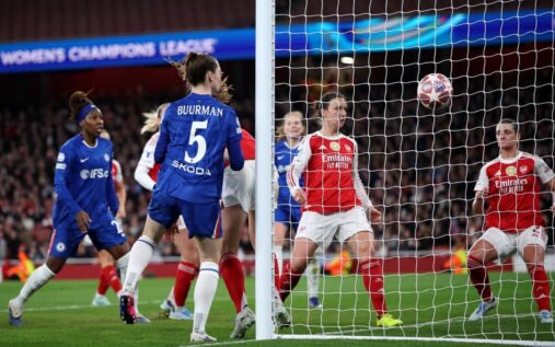 Chelsea manager Sonia Bompastor looking frustrated on the touchline