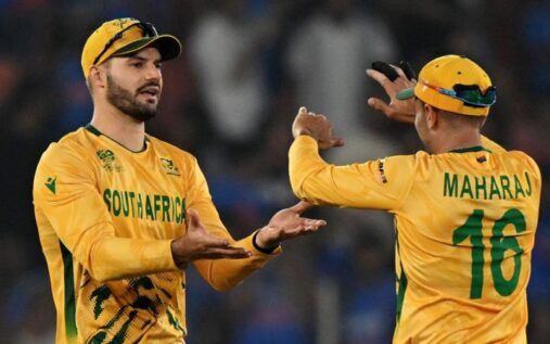 South Africa captain Aiden Markram batting aggressively during the T20 World Cup