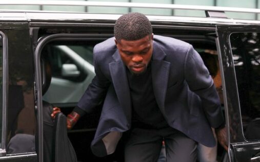 Former Arsenal midfielder Thomas Partey on the football pitch