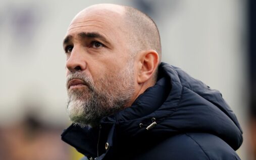 Tottenham Hotspur head coach Igor Tudor gesturing on the touchline during a Premier League match