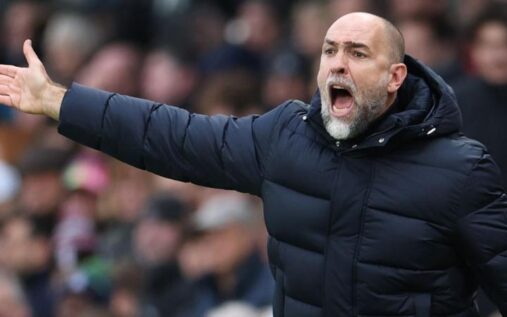 Tottenham Hotspur interim head coach Igor Tudor looking frustrated on the touchline during a Premier League match