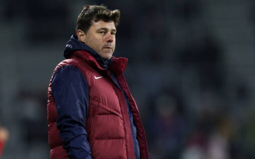 USMNT manager Mauricio Pochettino gesturing on the touchline during a football match