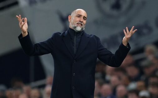 Tottenham Hotspur manager Igor Tudor looking concerned on the touchline during a Premier League match