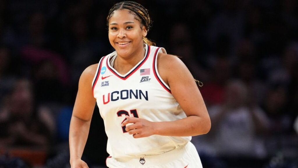 UConn forward Sarah Strong in action during the women's NCAA tournament game against North Carolina