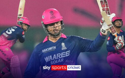 15-year-old Vaibhav Suryavanshi batting for Rajasthan Royals in the Indian Premier League