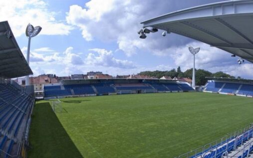 Generic view of a football pitch and changing room tunnel entrance