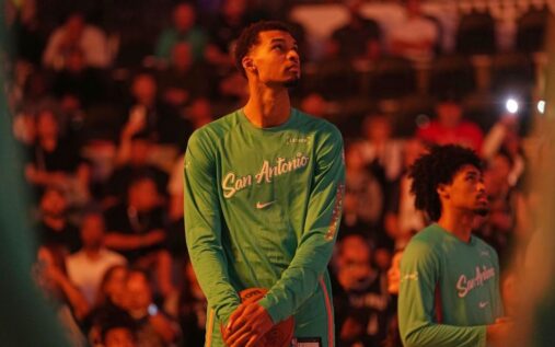 Victor Wembanyama playing basketball for the San Antonio Spurs