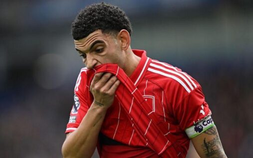 Nottingham Forest manager Vitor Pereira gesturing from the touchline during a Premier League match