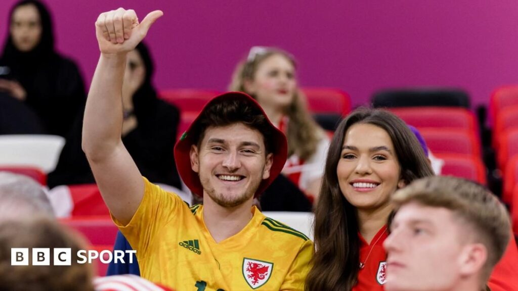 David Brooks smiling and celebrating in a Wales national team football shirt