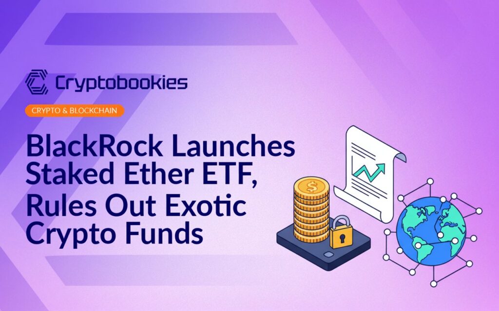 Stacked gold coins on a locked platform, document with rising chart, and globe connected by network nodes on dark background