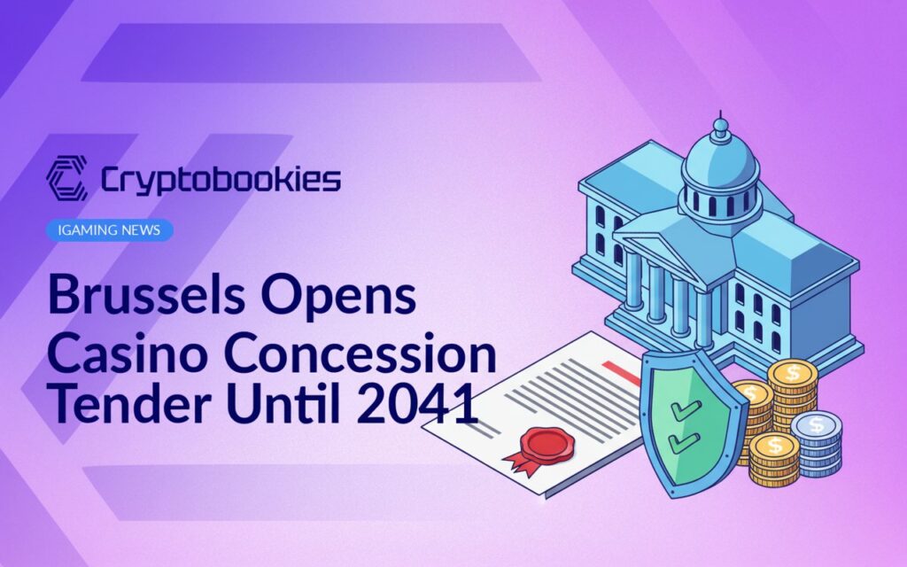 Government building behind a contract document with an official seal, a shield with a checklist, and stacked coins on the side