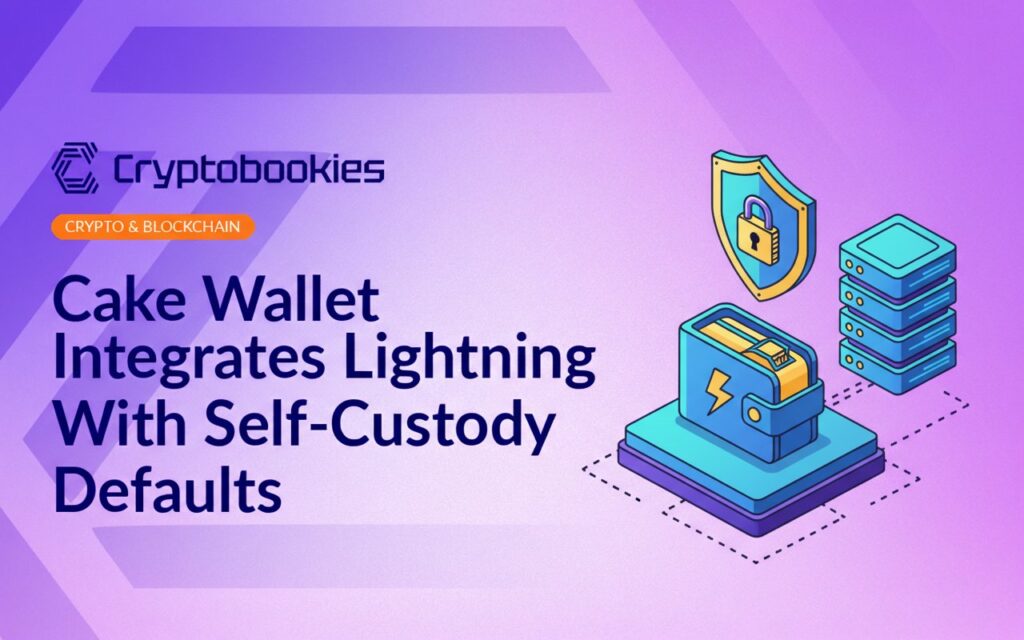 Isometric digital wallet on platform, shield with lock symbol, connected to a stacked server with network links.