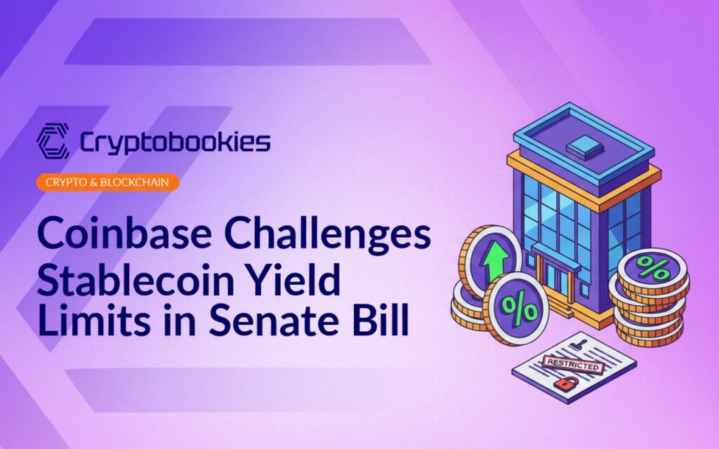 Stock exchange building, stacked digital coins with percent symbol, and a legal document marked "restricted" in the background.