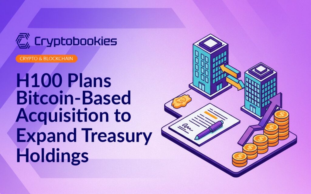 Signed document with pen, two office buildings connected by arrows, and rising bar chart topped with stacked gold coins.