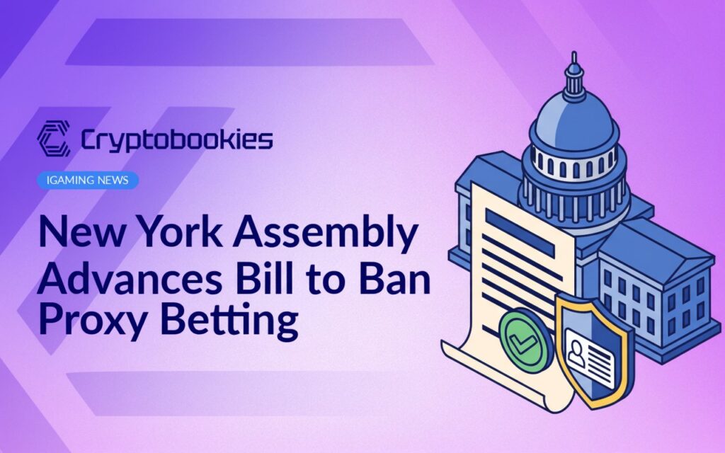 New York Capitol building with a stamped legal document featuring a green checkmark and a shield holding an ID card.