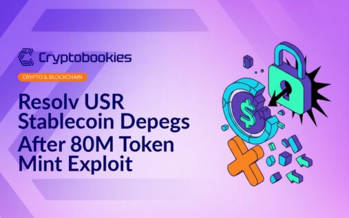 Digital illustration of a cracked US dollar coin beside a warning symbol and cascading red downward arrows on a dark background