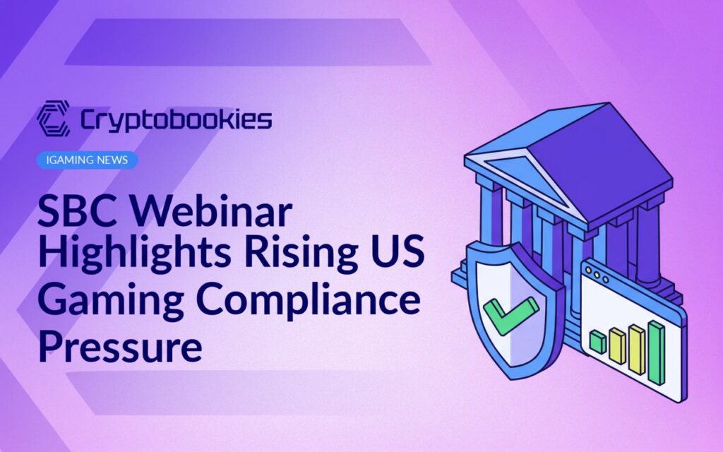 Government building with columns, shield bearing a checkmark, and upward trending bar chart on a digital screen.