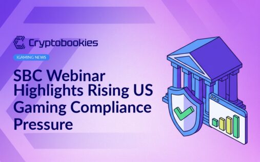Government building with columns, shield bearing a checkmark, and upward trending bar chart on a digital screen.