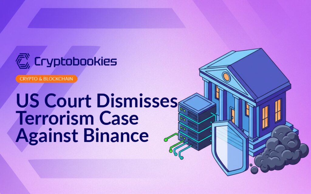 Courthouse building beside glowing server rack with data lines, protected by shield blocking a dark cloud in the background.