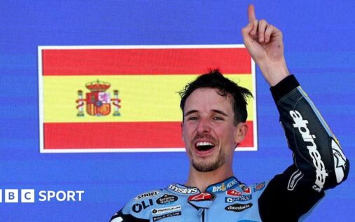 Alex Marquez riding his Ducati-Gresini motorcycle on the track during the Spanish Grand Prix