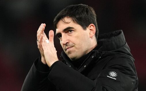 Bournemouth manager Andoni Iraola standing on the touchline during a Premier League match