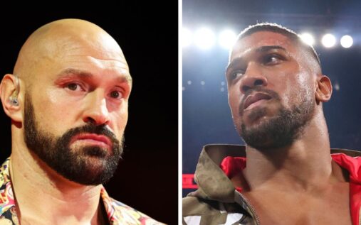 Anthony Joshua and Tyson Fury facing off in the boxing ring