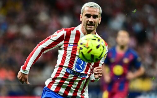 Antoine Griezmann playing for Atletico Madrid in the Champions League
