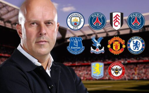 Liverpool manager Arne Slot looking pensive on the touchline during a crucial Premier League fixture