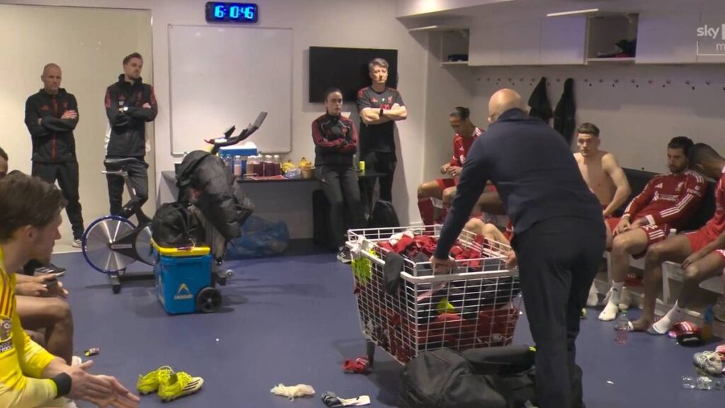 Liverpool manager Arne Slot gesturing on the touchline during a Premier League match