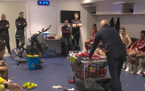 Liverpool manager Arne Slot gesturing on the touchline during a Premier League match