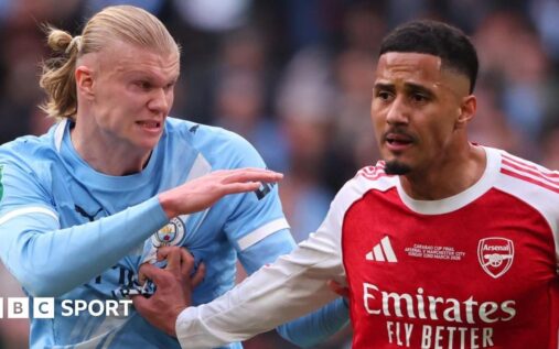 Mikel Arteta and Pep Guardiola gesturing on the touchline during a Premier League match
