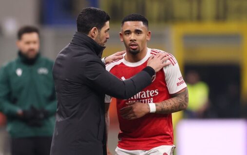Arsenal striker Gabriel Jesus looking thoughtful during a Premier League match