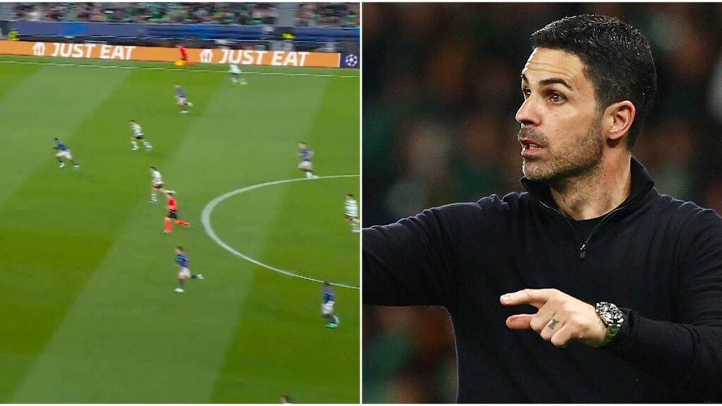 Arsenal defender Ben White looking disappointed during the Champions League match against Sporting CP