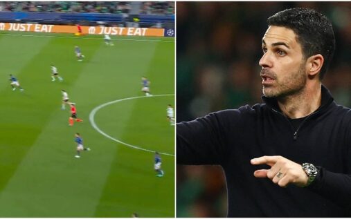 Arsenal defender Ben White looking disappointed during the Champions League match against Sporting CP