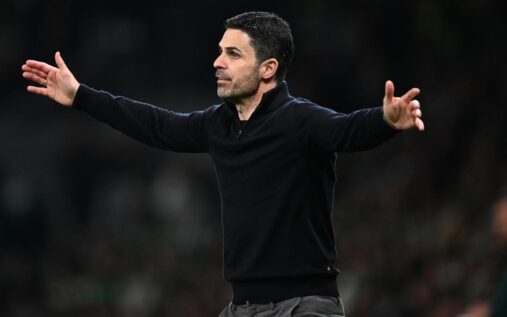Mikel Arteta issuing instructions on the touchline during a Premier League match