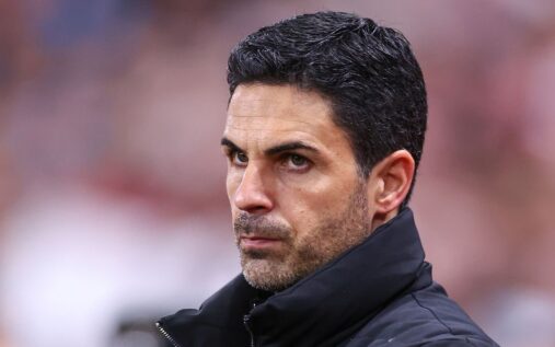 Arsenal manager Mikel Arteta directing his team from the touchline during a Premier League match