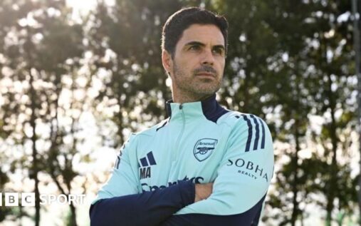 Arsenal manager Mikel Arteta issuing instructions from the touchline during a Premier League match