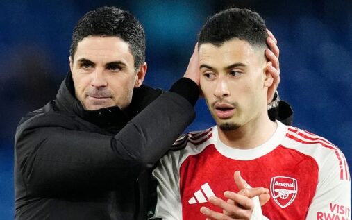 Dani Olmo playing for Barcelona during a Spanish top-flight match