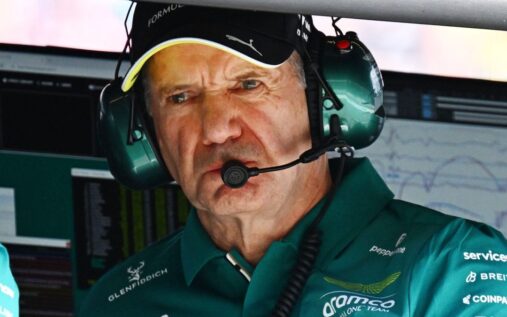 Fernando Alonso driving the Aston Martin AMR26 Formula 1 car on track