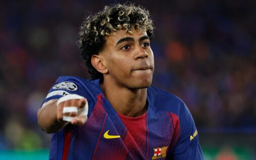 Atletico Madrid players celebrating their Champions League extra-time victory against Barcelona at the Wanda Metropolitano