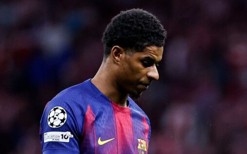 Marcus Rashford looking thoughtful while on the football pitch