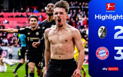 17-year-old Bayern Munich player Karl celebrating his 99th-minute winning goal against SC Freiburg