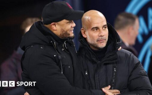 Bayern Munich manager Vincent Kompany issuing tactical instructions from the touchline