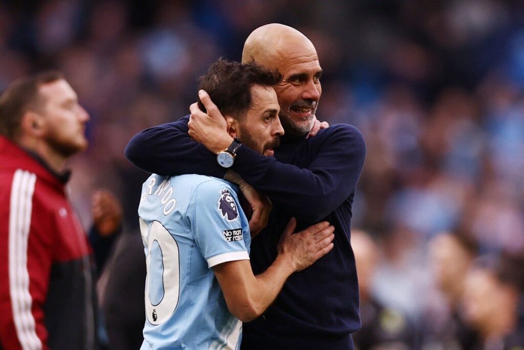 Bernardo Silva playing for Manchester City in the Premier League