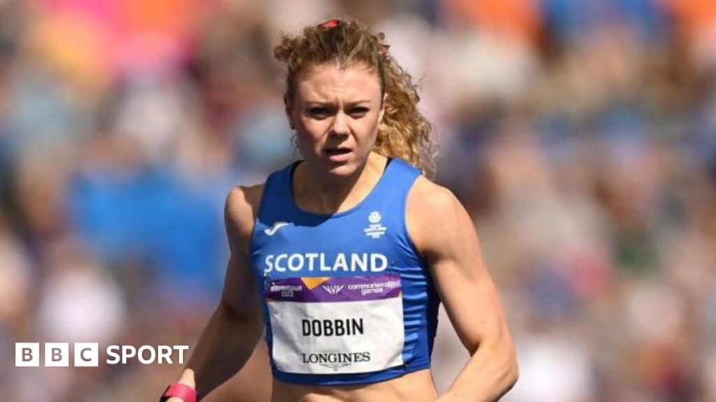 Scottish sprinter Beth Dobbin competing on the athletics track
